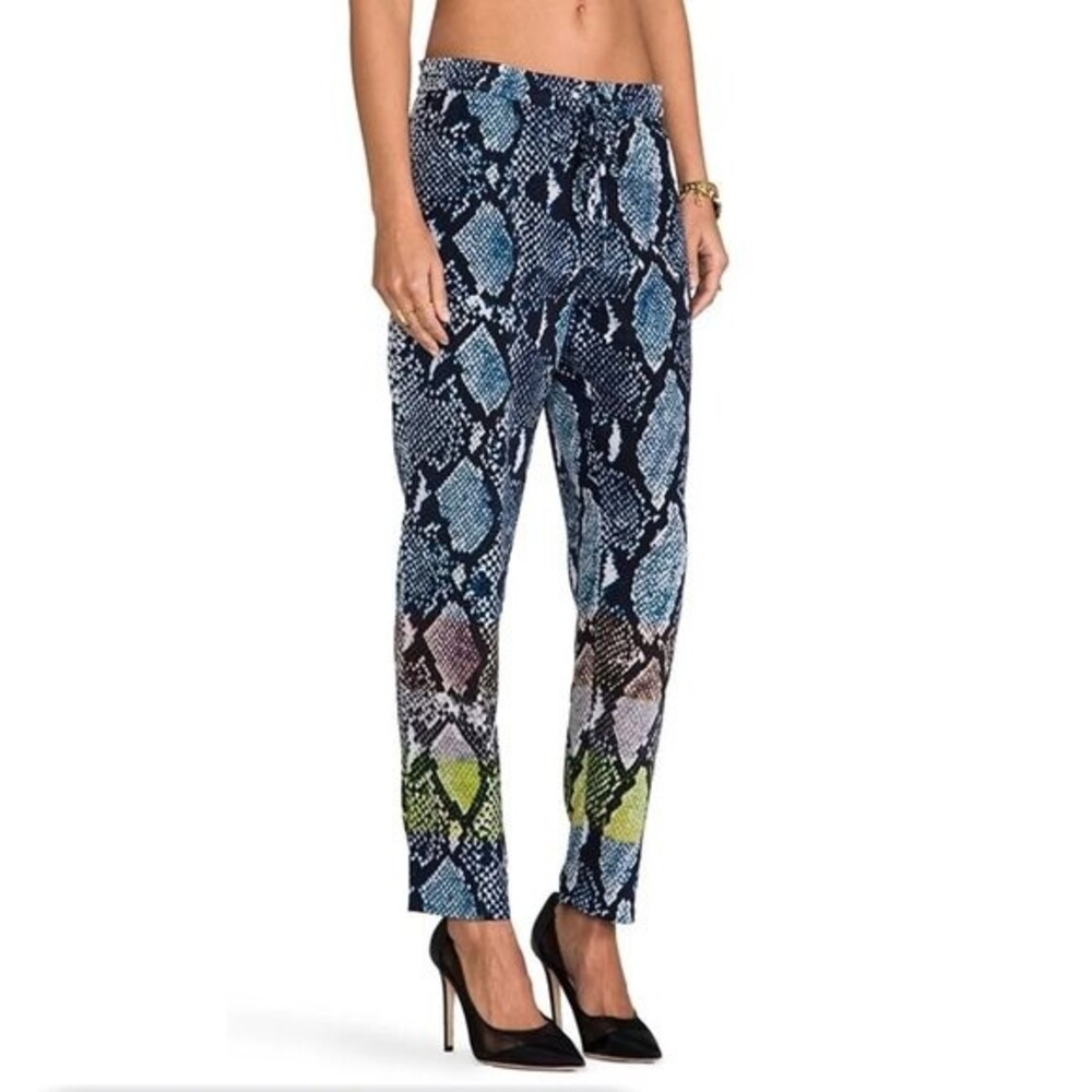 DVF snack print silk wool blend pants size 2